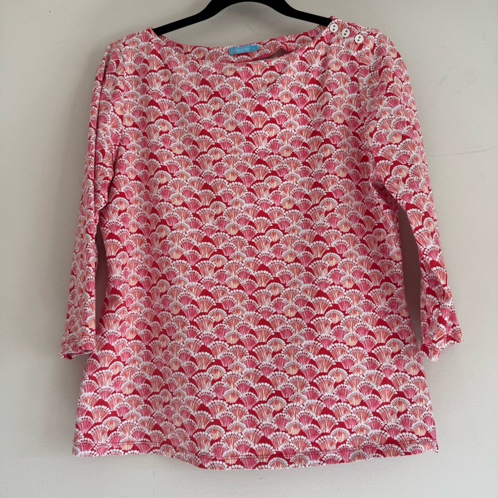 J. McLaughlin Wavesong Top Coral Shell Print
